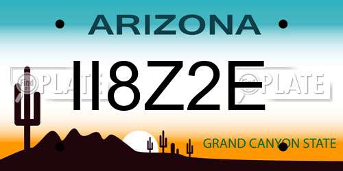II8Z2E Arizona License Plate