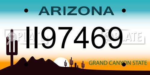 II97469 Arizona License Plate
