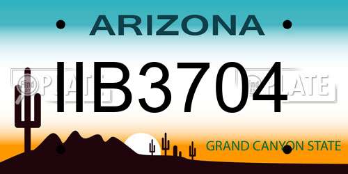 IIB3704 Arizona License Plate