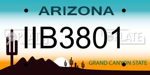 IIB3801 Arizona License Plate