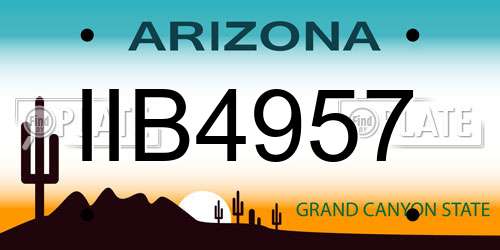 IIB4957 Arizona License Plate