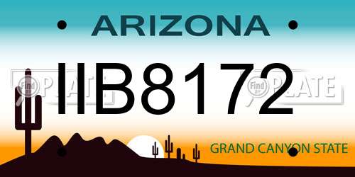IIB8172 Arizona License Plate