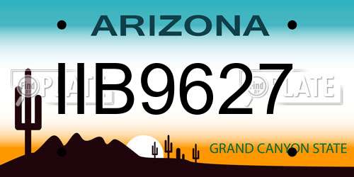 IIB9627 Arizona License Plate
