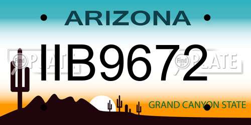 IIB9672 Arizona License Plate