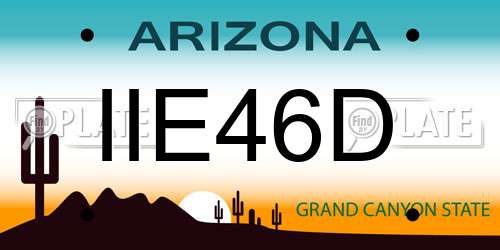 IIE46D Arizona License Plate