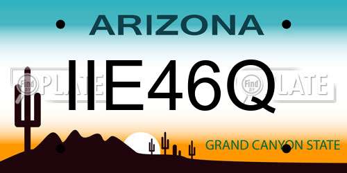 IIE46Q Arizona License Plate