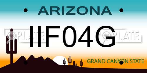 IIF04G Arizona License Plate