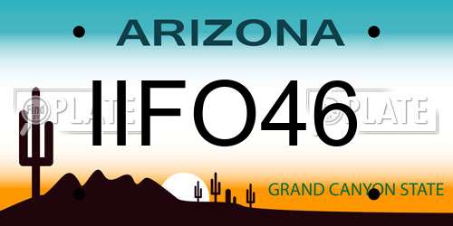 IIFO46 Arizona License Plate