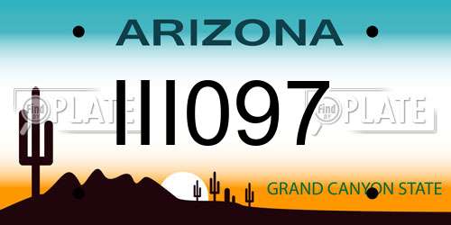 III097 Arizona License Plate