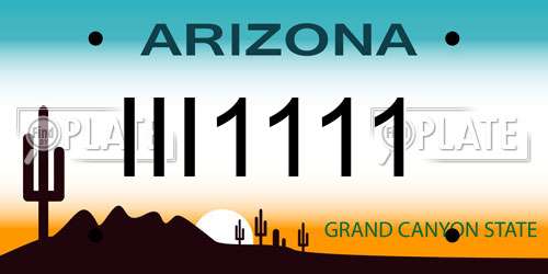 III1111 Arizona License Plate