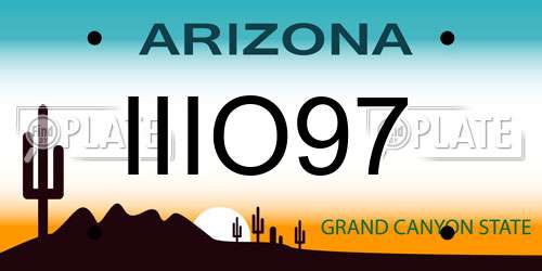 IIIO97 Arizona License Plate