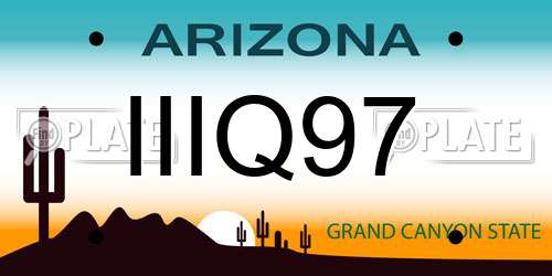 IIIQ97 Arizona License Plate