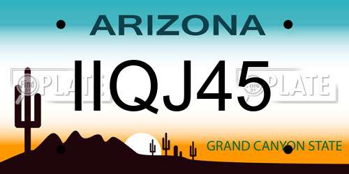 IIQJ45 Arizona License Plate