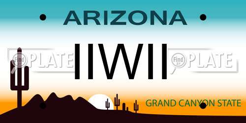 IIWII Arizona License Plate