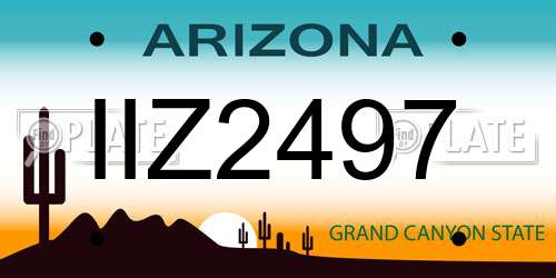 IIZ2497 Arizona License Plate