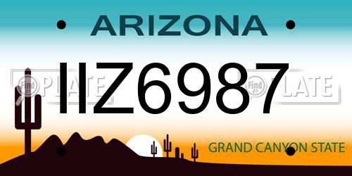 IIZ6987 Arizona License Plate