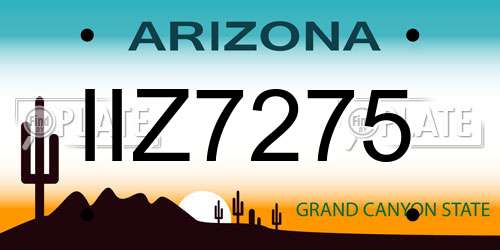 IIZ7275 Arizona License Plate
