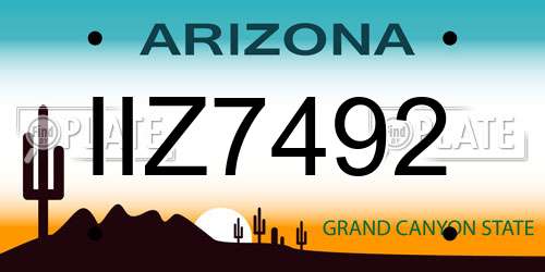 IIZ7492 Arizona License Plate