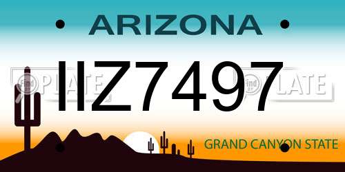 IIZ7497 Arizona License Plate