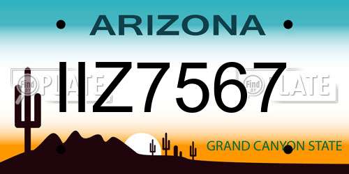 IIZ7567 Arizona License Plate