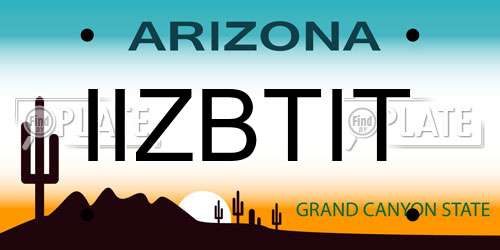 IIZBTIT Arizona License Plate