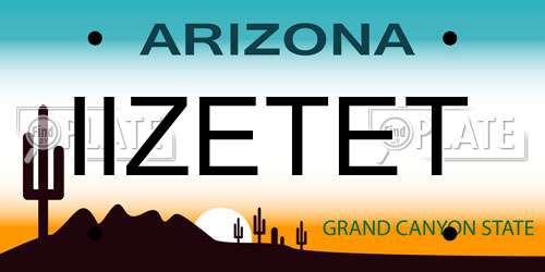 IIZETET Arizona License Plate