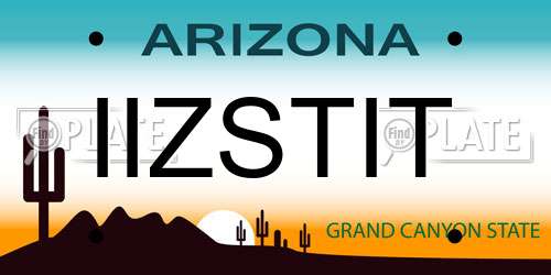IIZSTIT Arizona License Plate