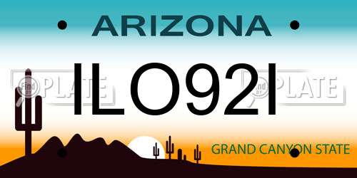 ILO92I Arizona License Plate