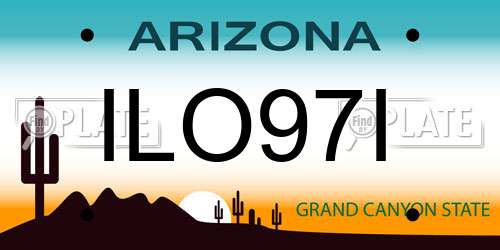 ILO97I Arizona License Plate