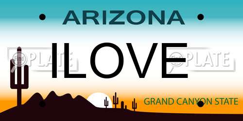 ILOVE Arizona License Plate