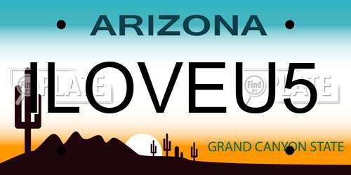 ILOVEU5 Arizona License Plate