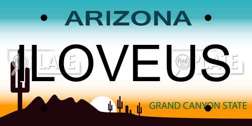 ILOVEUS Arizona License Plate