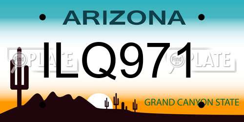 ILQ971 Arizona License Plate
