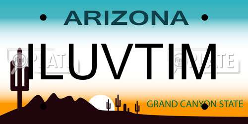 ILUVTIM Arizona License Plate
