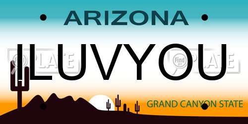 ILUVYOU Arizona License Plate