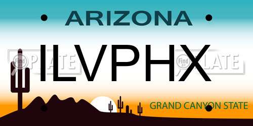 ILVPHX Arizona License Plate