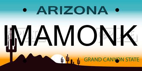 IMAMONK Arizona License Plate