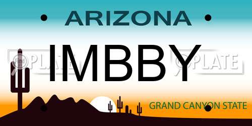 IMBBY Arizona License Plate
