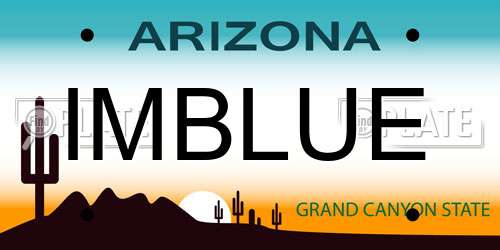 IMBLUE Arizona License Plate