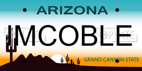 IMCOBLE Arizona License Plate