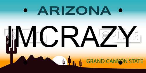 IMCRAZY Arizona License Plate