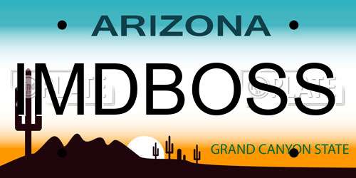 IMDBOSS Arizona License Plate