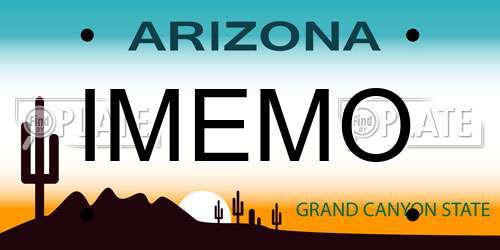IMEMO Arizona License Plate