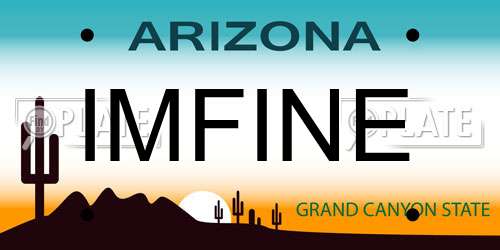 IMFINE Arizona License Plate