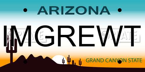 IMGREWT Arizona License Plate