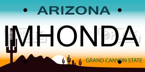IMHONDA Arizona License Plate