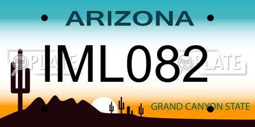 IML082 Arizona License Plate