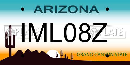 IML08Z Arizona License Plate