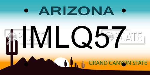 IMLQ57 Arizona License Plate