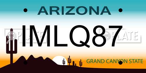 IMLQ87 Arizona License Plate